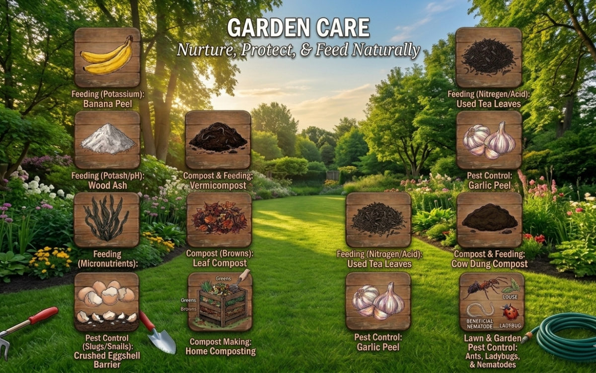 sustainable garden care using compost and natural nutrients